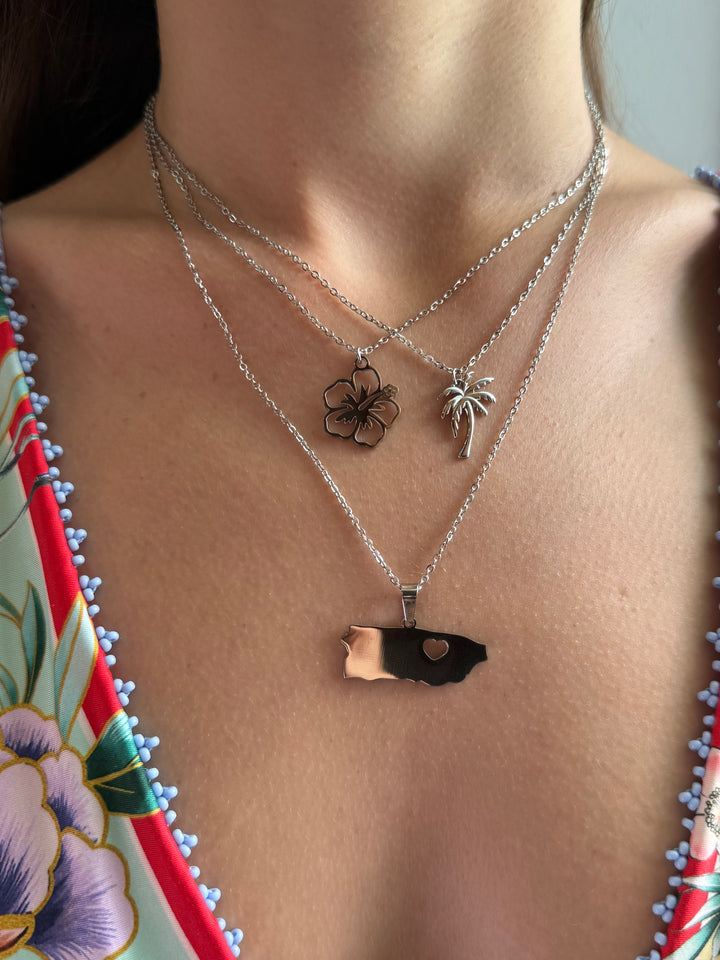 Amapola Stainless Steel Hypoallergenic Silver Necklaces