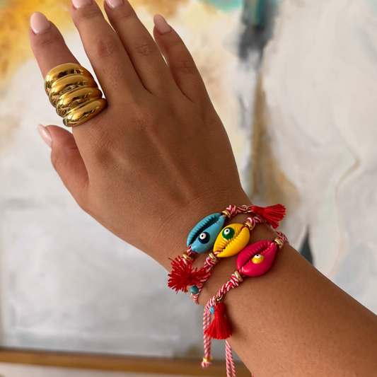 Yellow Eye Shell Bracelet