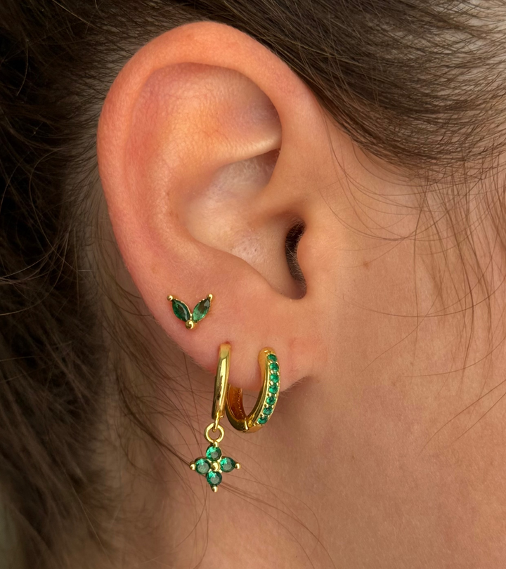 3 Pieces Set Esmeralda Earrings