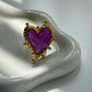 Lila Gold Heart Ring