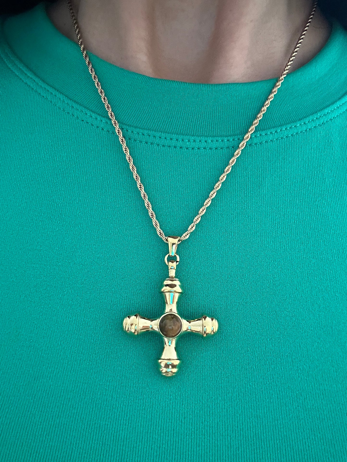 Brownie Cross Necklace