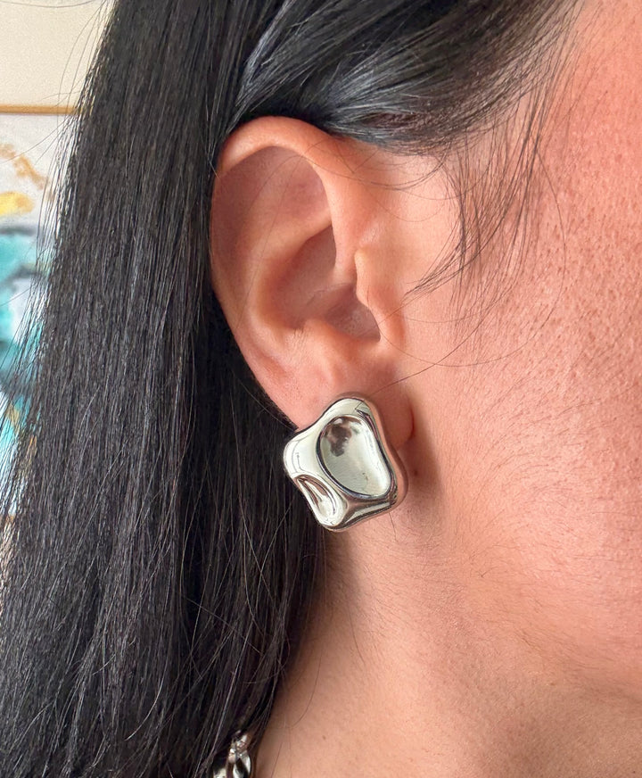Donna Silver Ear Studs