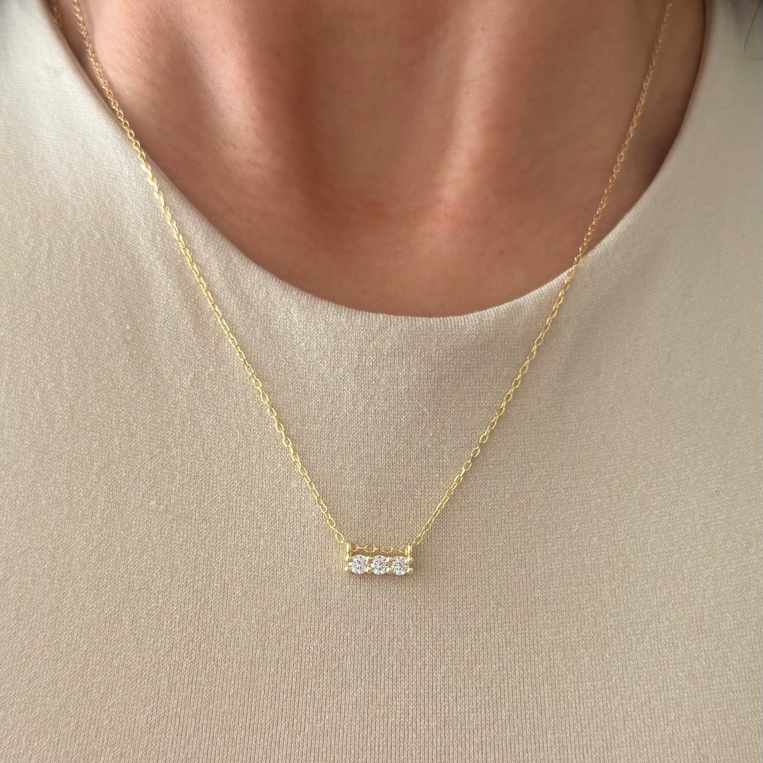 Emily Gold Cubic Zirconia Stones Necklaces
