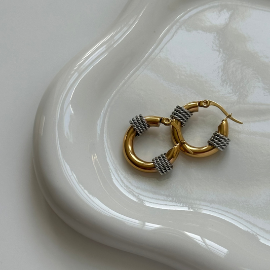 Fabiola Two Tone Hoops