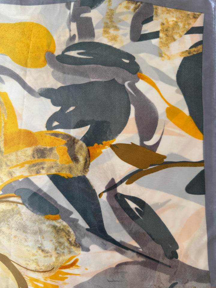 Gray Ocre Floral Scarf