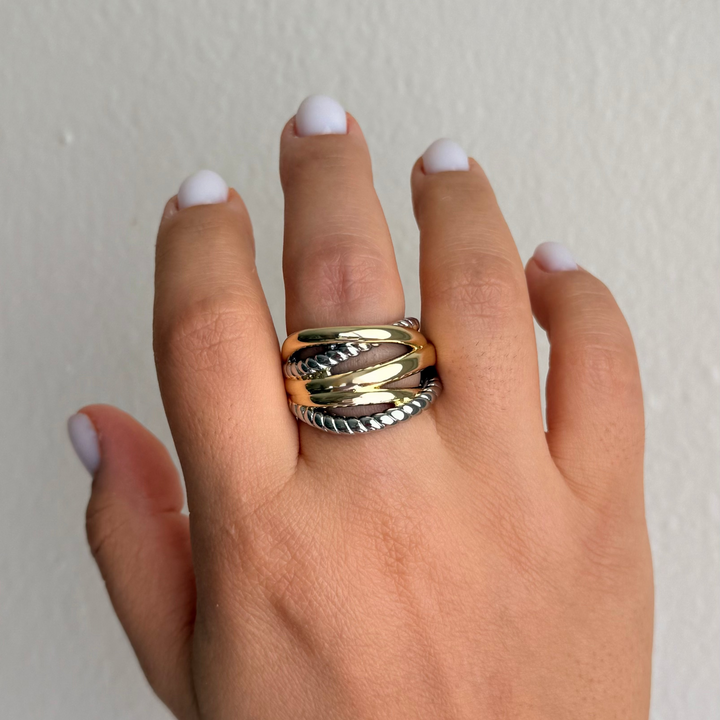 Colette Two-tone Intertwined Band Ring