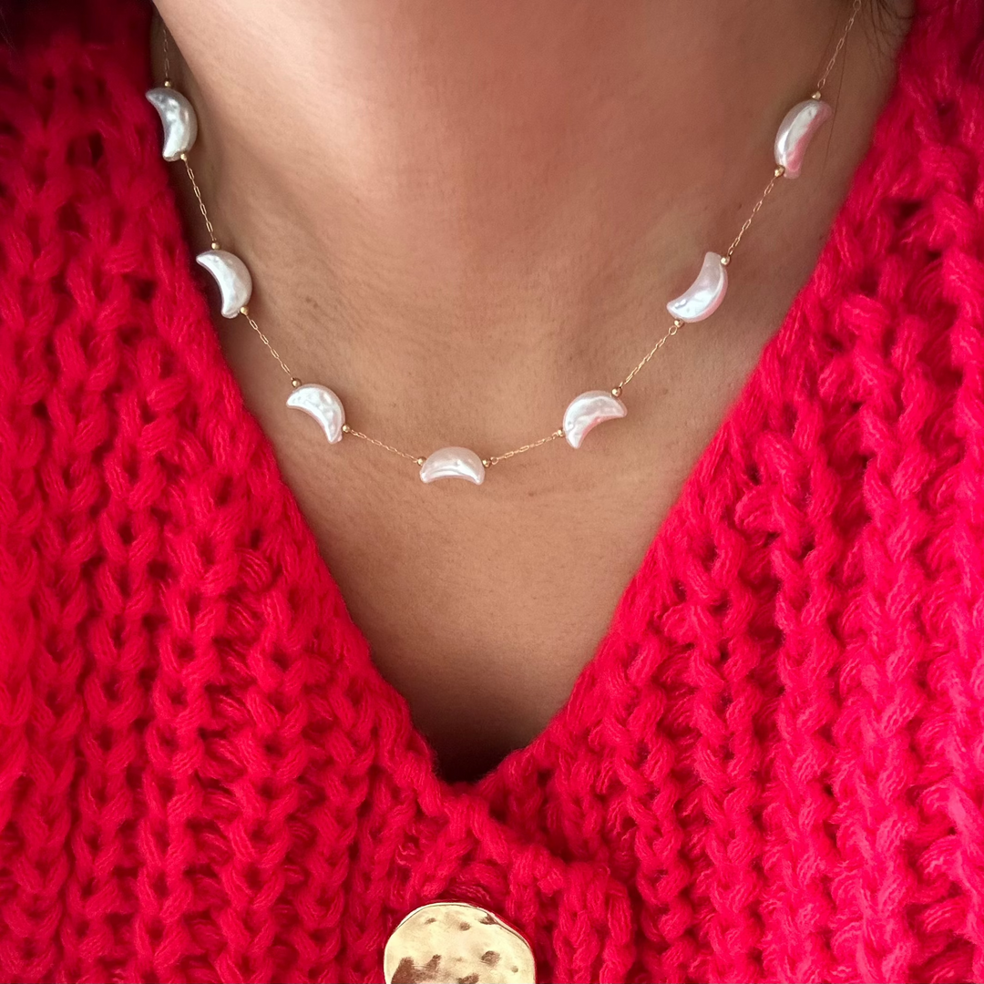Half Moon Pearl Necklaces