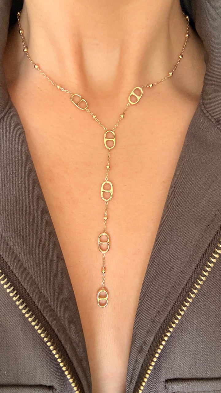 Valeria Gold Link Y Necklace
