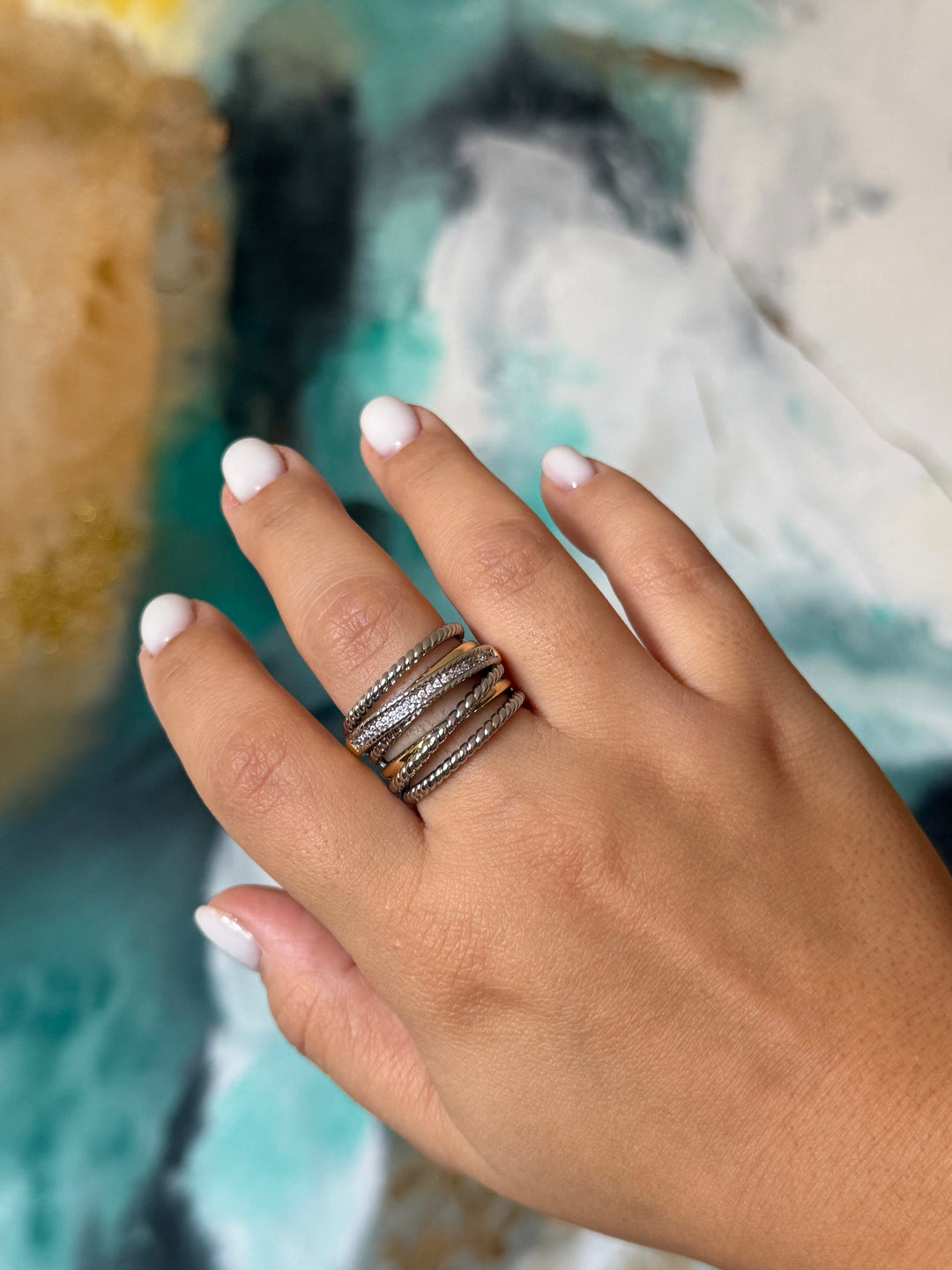 Anillo de dos tonos DY