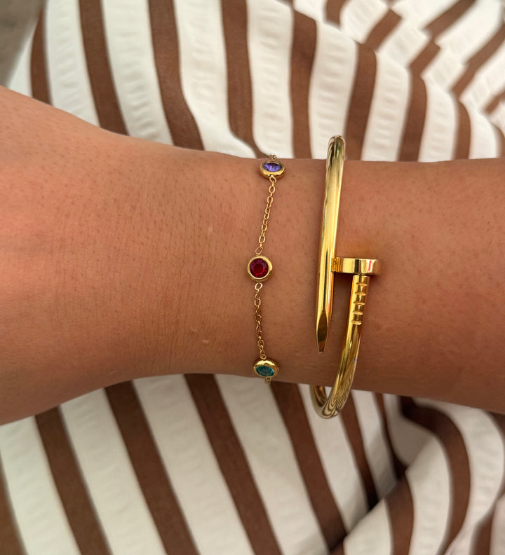 Pulsera de oro arcoíris