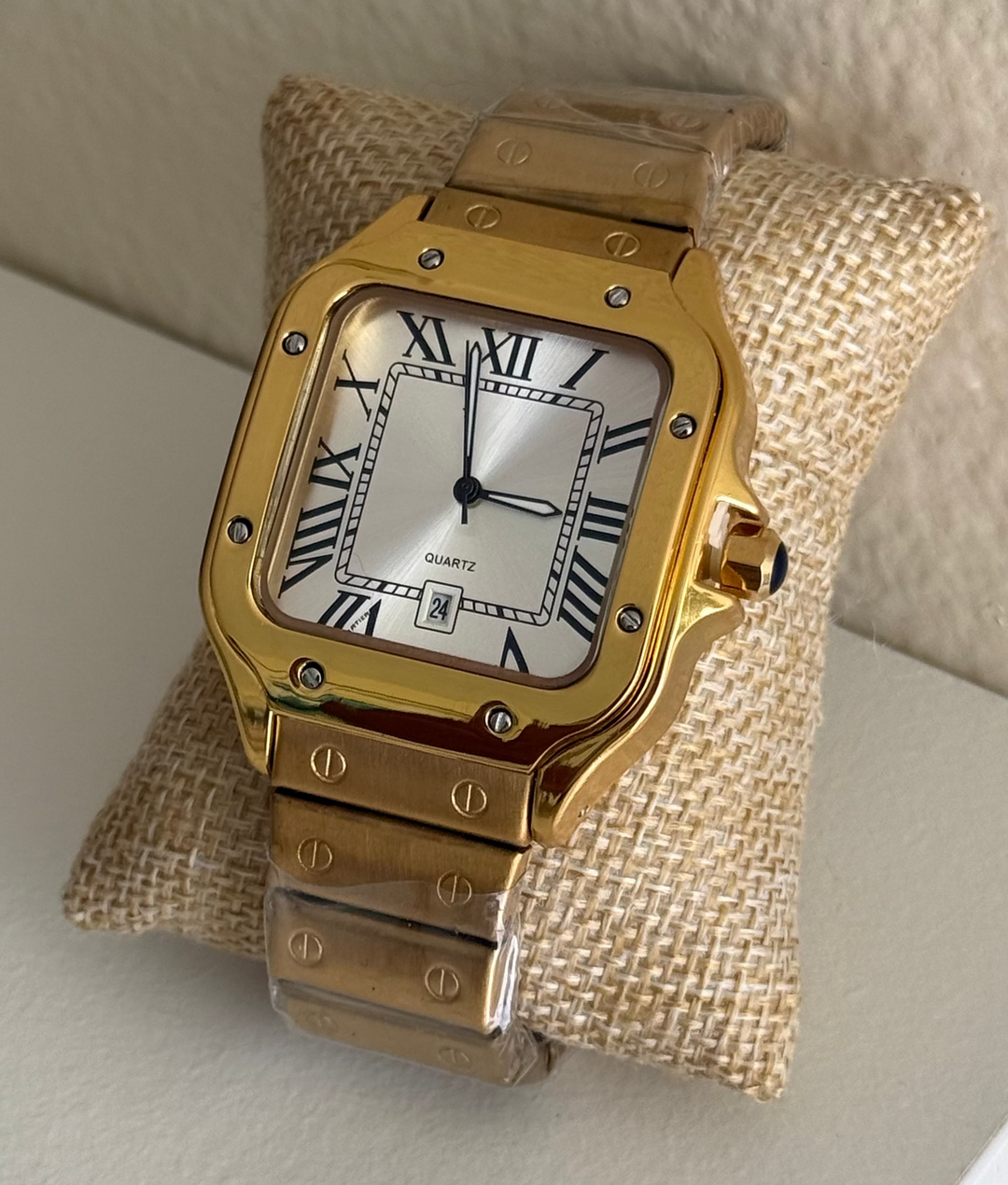 Santos Gold Roman Numeral Unisex Watch