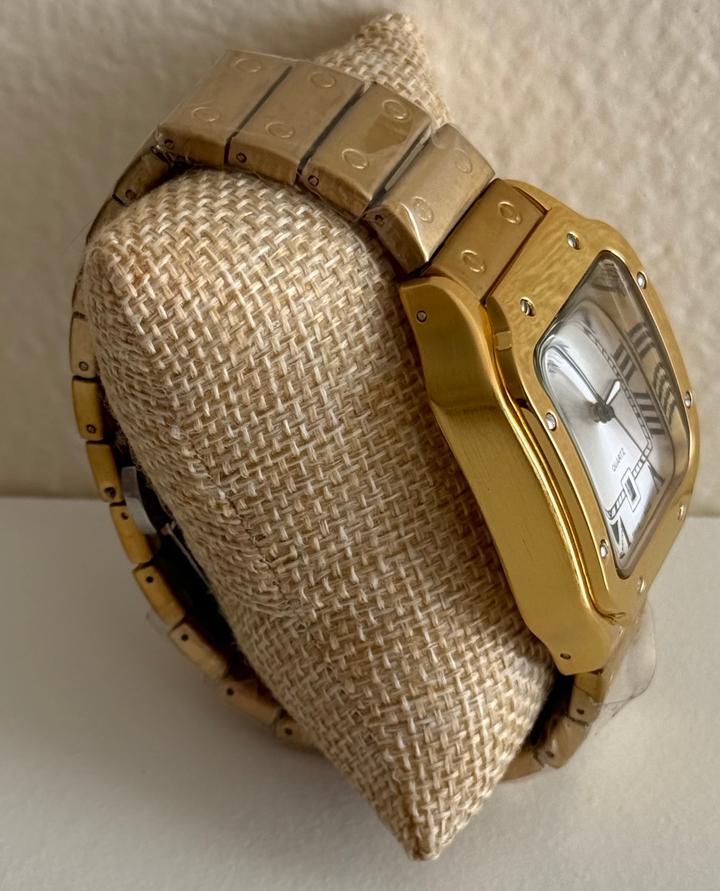 Santos Gold Roman Numeral Unisex Watch