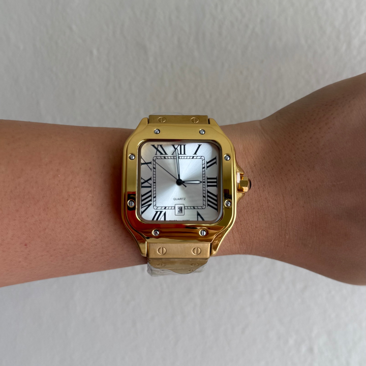 Santos Gold Roman Numeral Unisex Watch