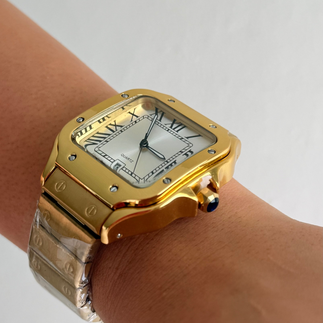 Santos Gold Roman Numeral Unisex Watch