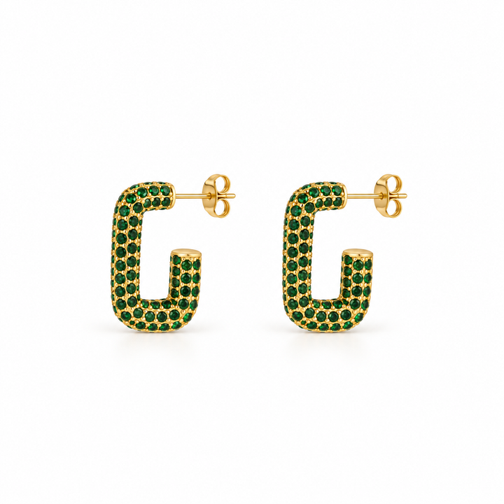 Regina Green Square Hoops
