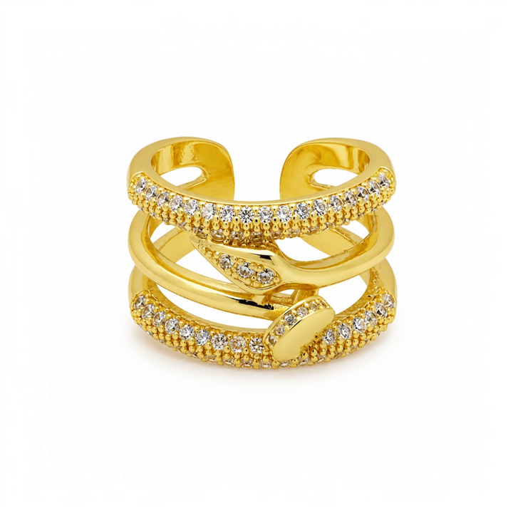 Sofia Gold Crystal Statement Ring
