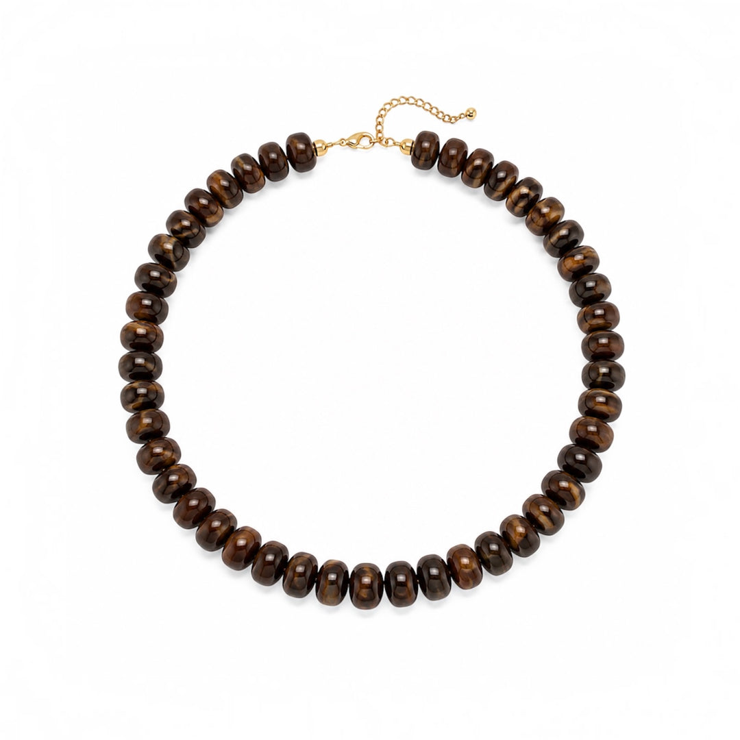 Olivia Brown Stone Beaded Necklace
