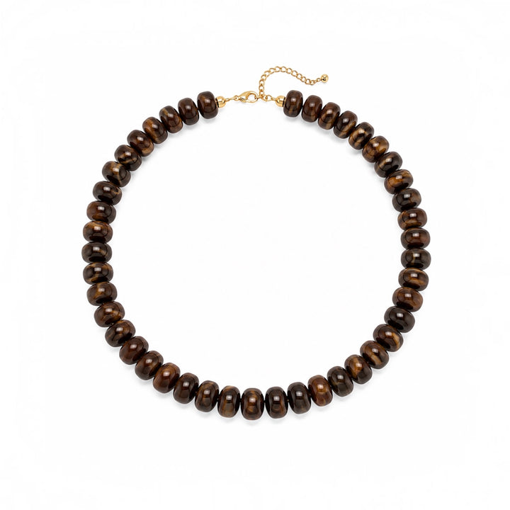 Olivia Brown Stone Beaded Necklace