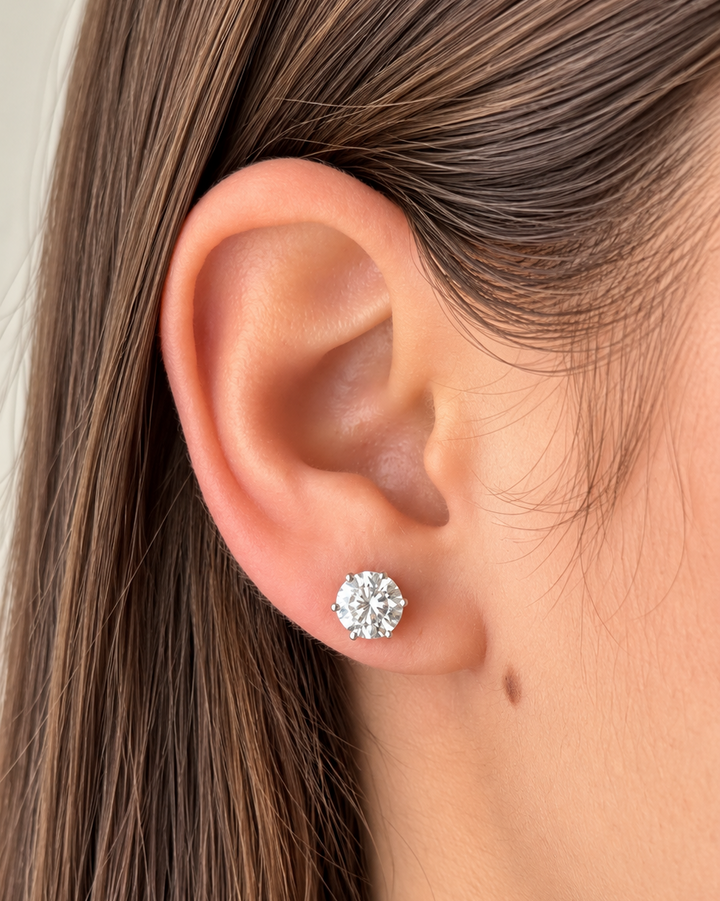 Pendientes de plata con moissanita Aurea