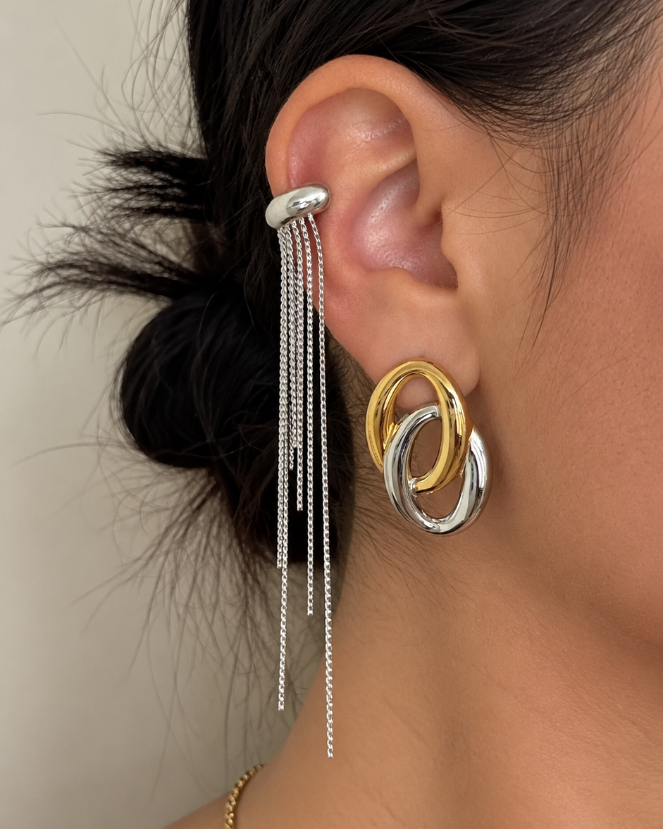 Aitana Silver Ear Cuffs Chains