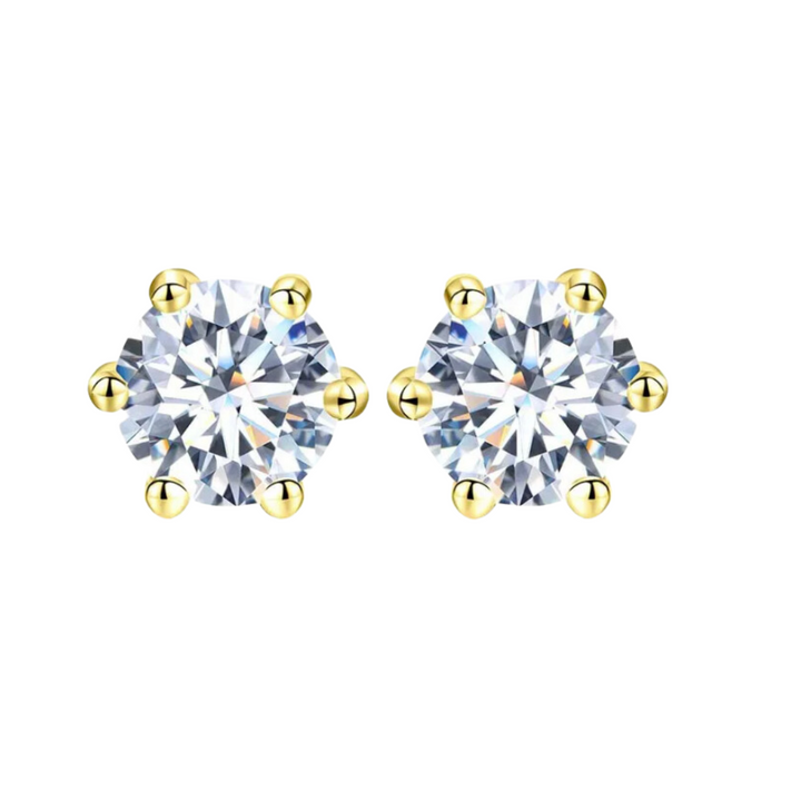 Aurea Gold Moissanite Ear Studs