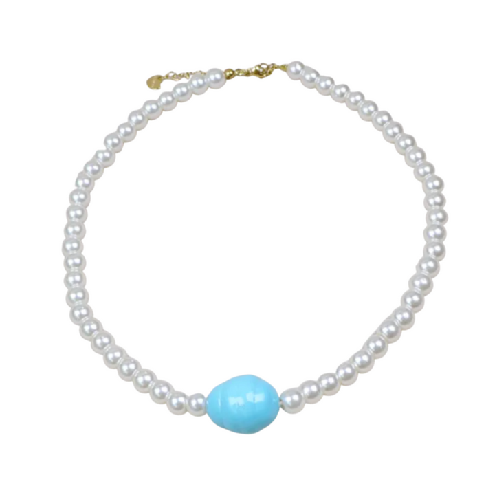Blue Stone Pearl Necklaces
