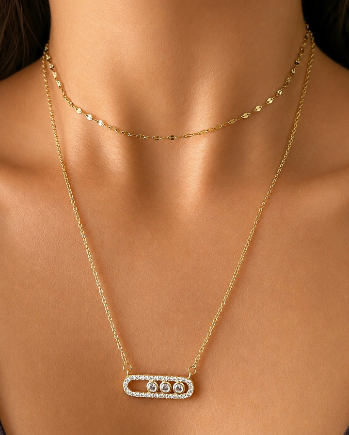 Valentina Gold Triple Sparkle Necklace