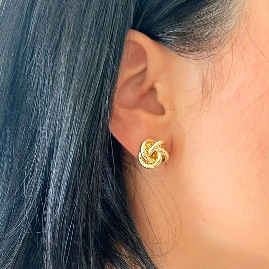 Love Knot Gold Earrings