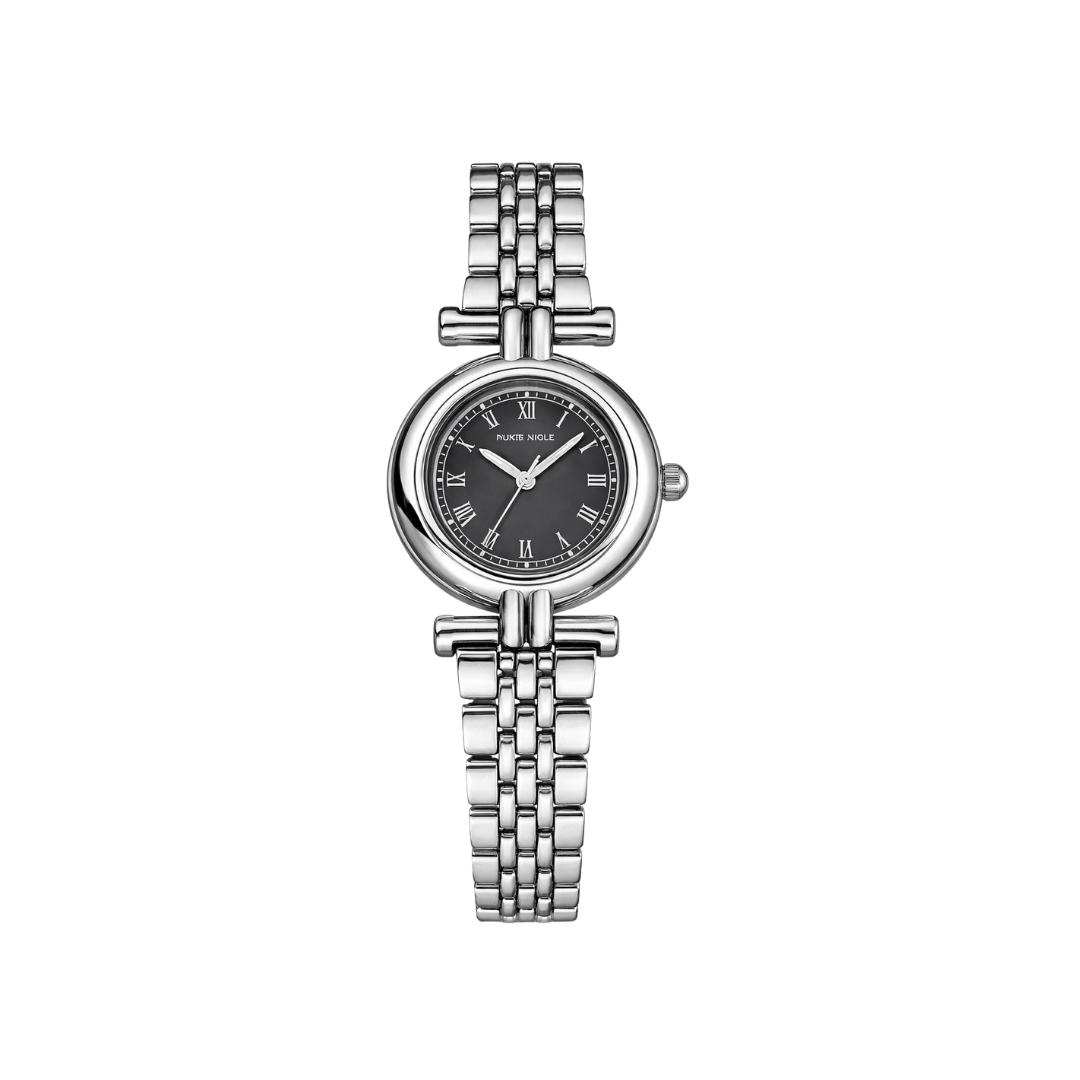 Black Double Link Silver Watch
