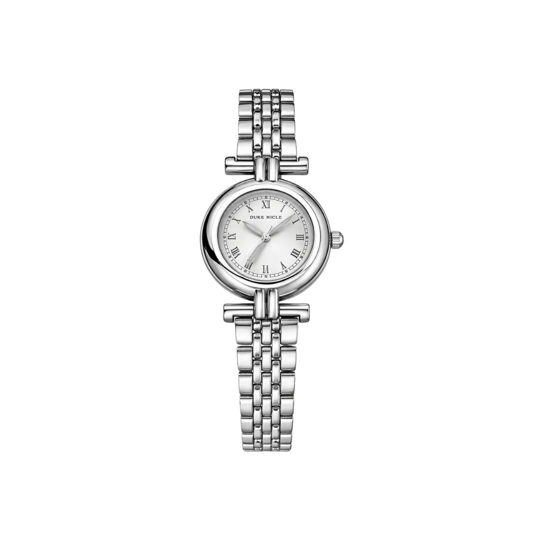 Double Link Silver Watch