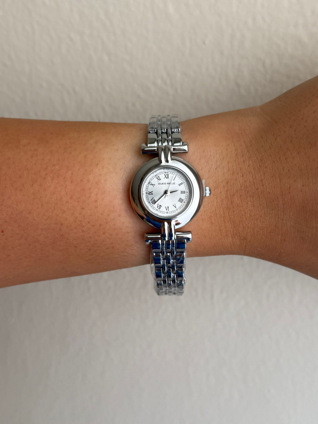 Double Link Silver Watch