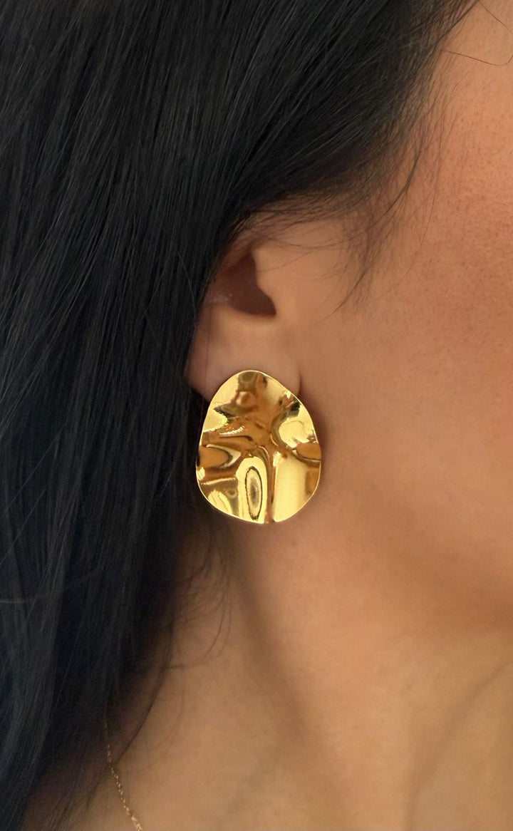 Isabella Golden Irregular Drop Studs