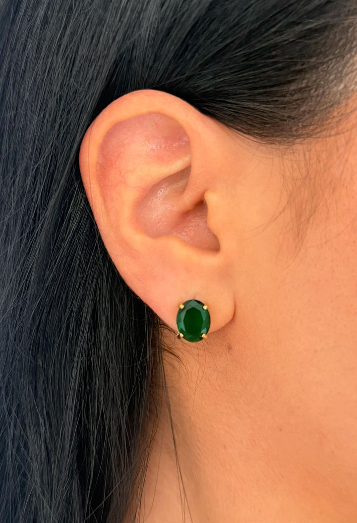 Chloe Classic Green Studs