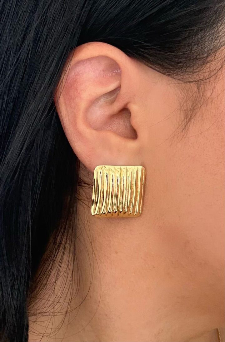 Elena Gold Square Studs