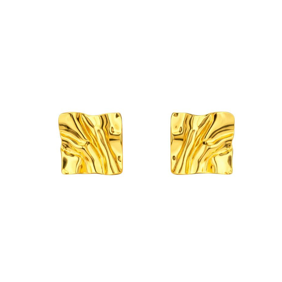 Amelia Gold Irregular Rhombus Studs