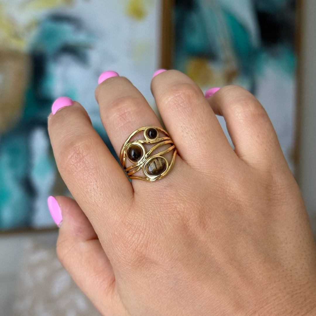 Billy Gold Tiger's Eye Stone Ring