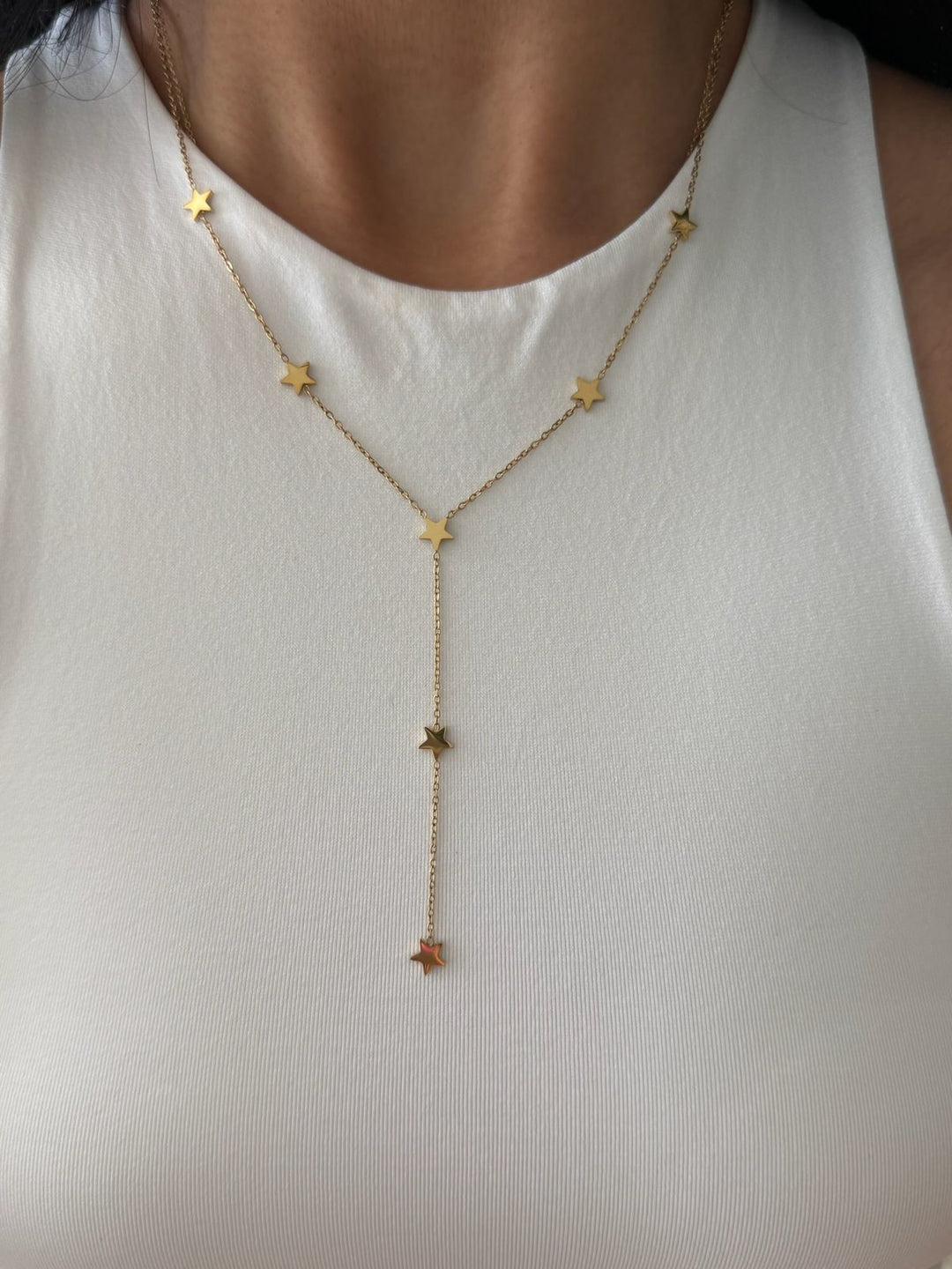 Yin Gold Star Tie Necklace