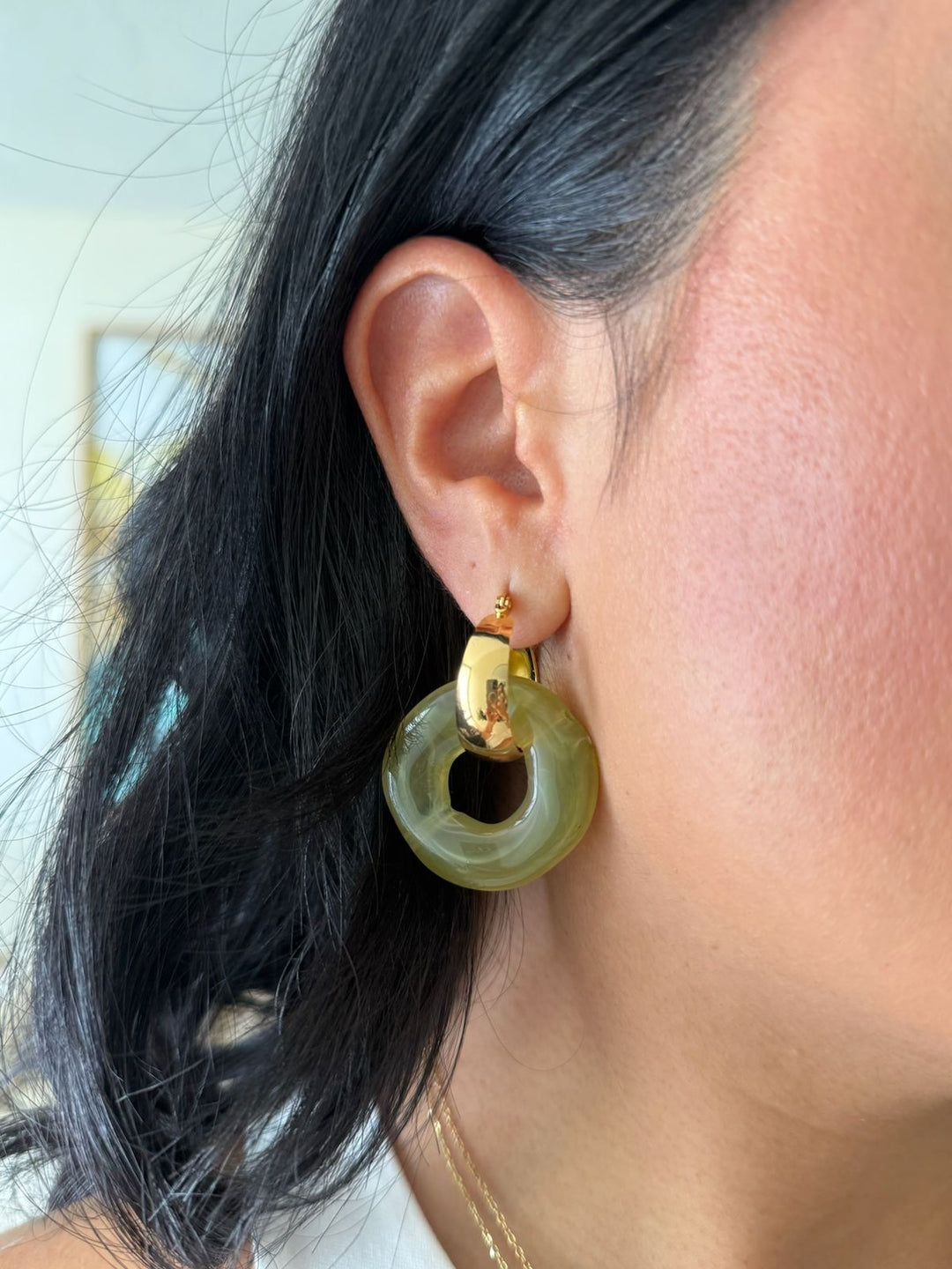 Molly Gold Acrylic Ring Hoops