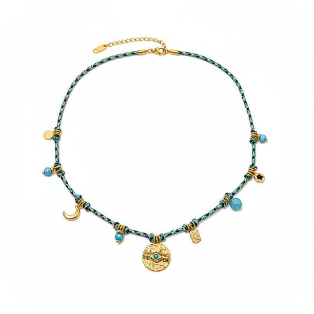 Elena Blue Mystical Charms Necklace