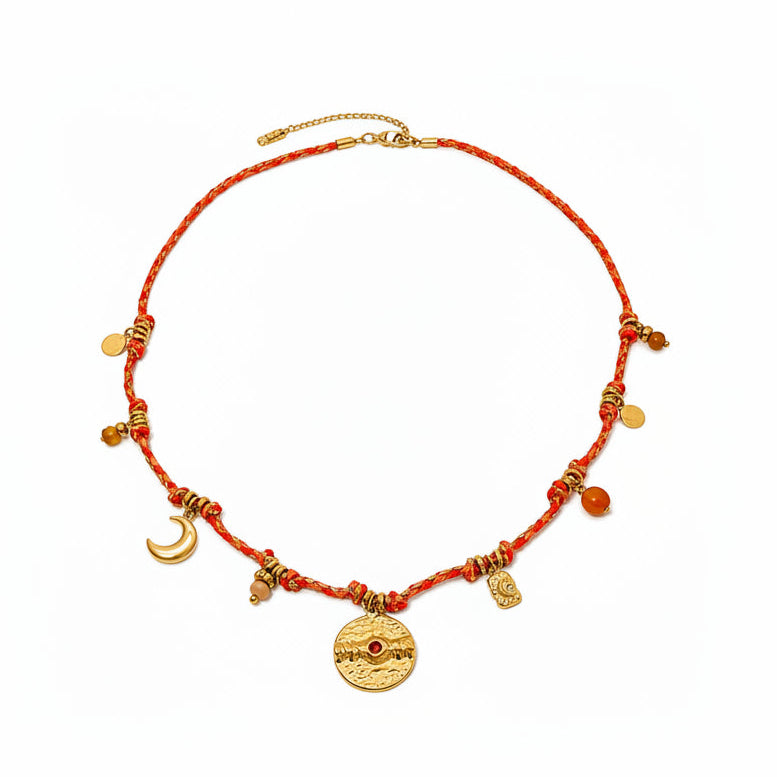Elena Red Mystical Charms Necklace