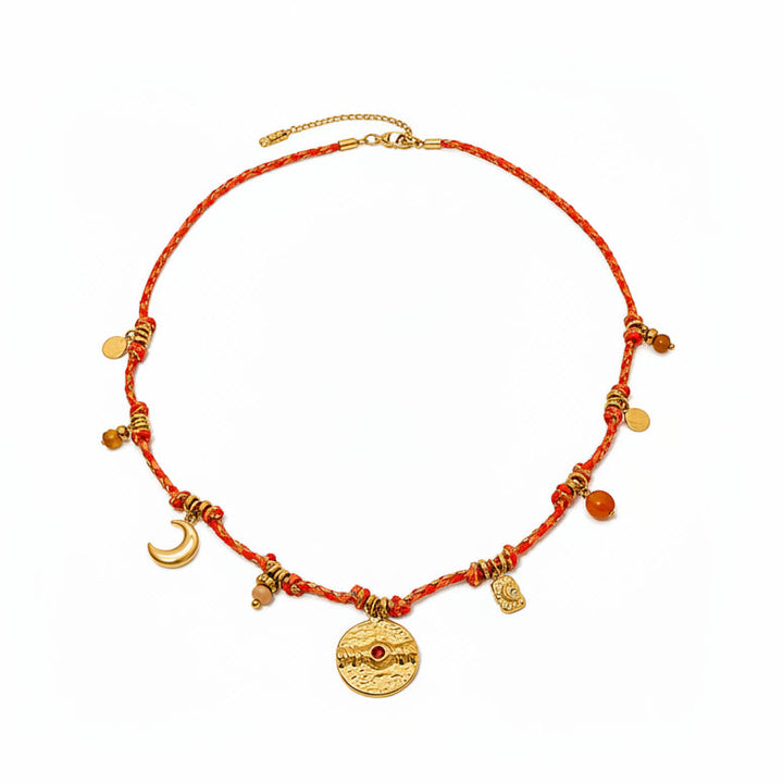 Elena Red Mystical Charms Necklace