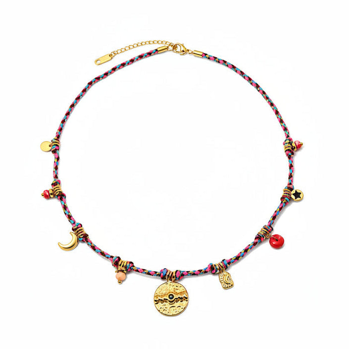 Elena Multicolored Mystical Charms Necklace