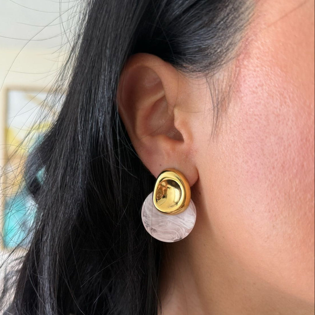 Lauren Gold Pink Organic Button Statements