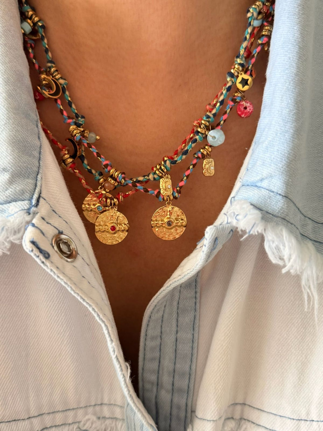 Elena Red Mystical Charms Necklace