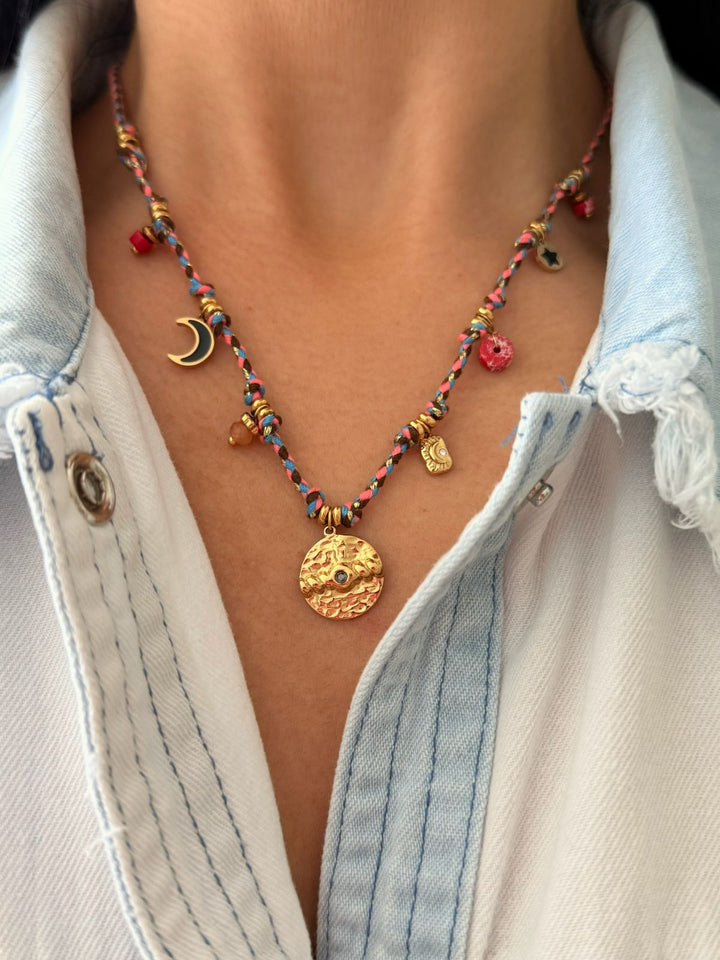 Elena Multicolored Mystical Charms Necklace