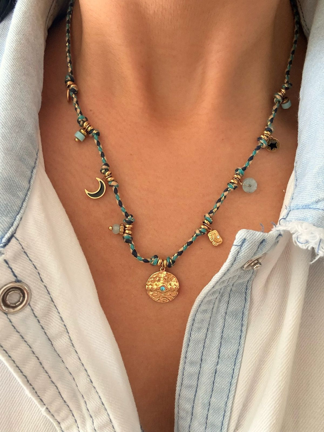 Elena Blue Mystical Charms Necklace
