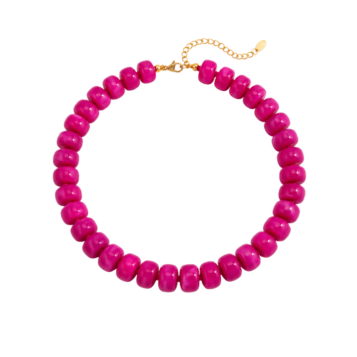 Olivia Fuchsia Beaded Necklace