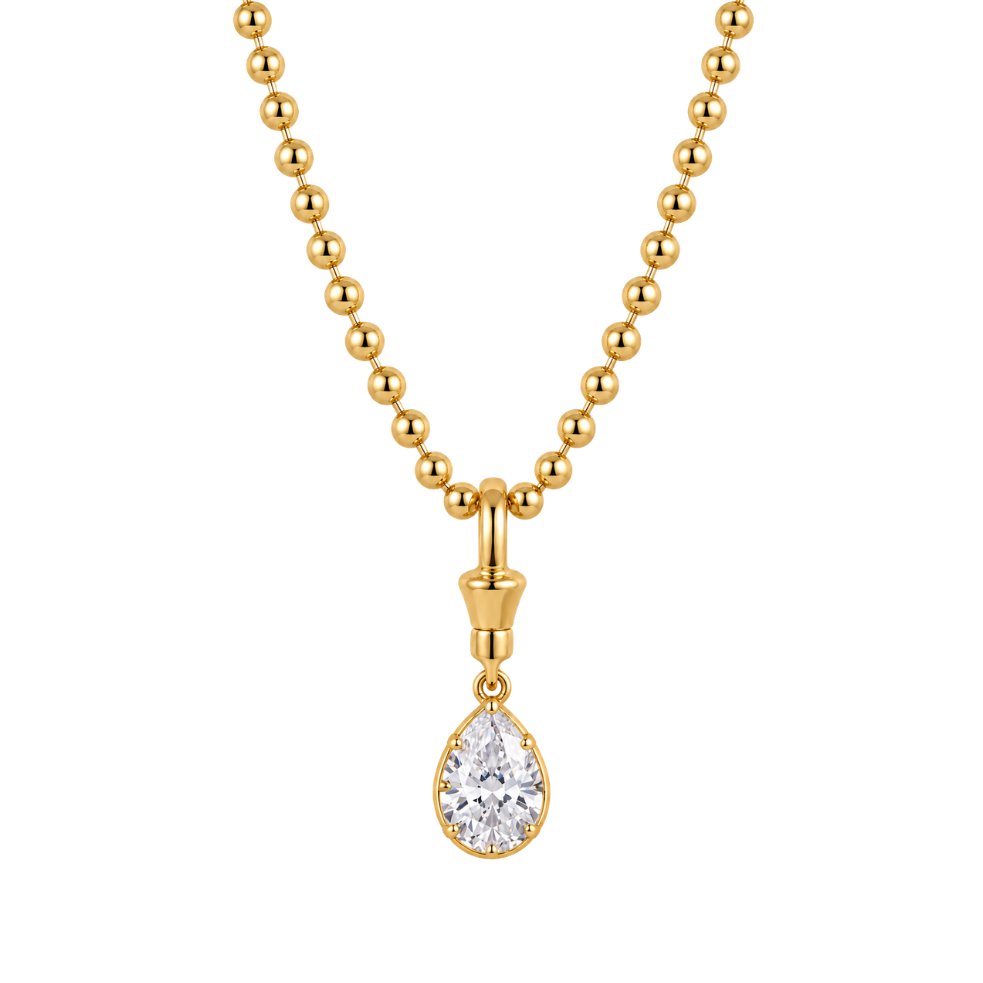 Celeste Gold Teardrop Charm Necklace