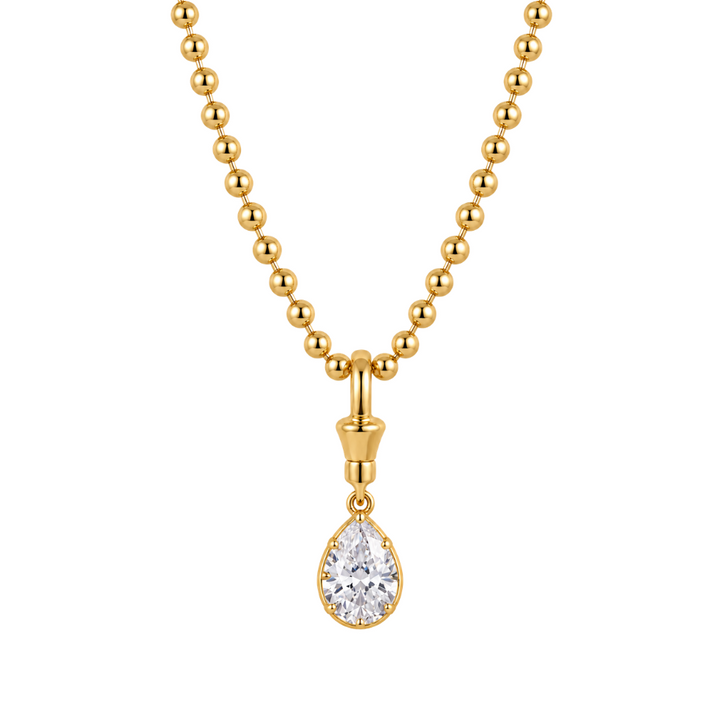 Celeste Gold Teardrop Charm Necklace
