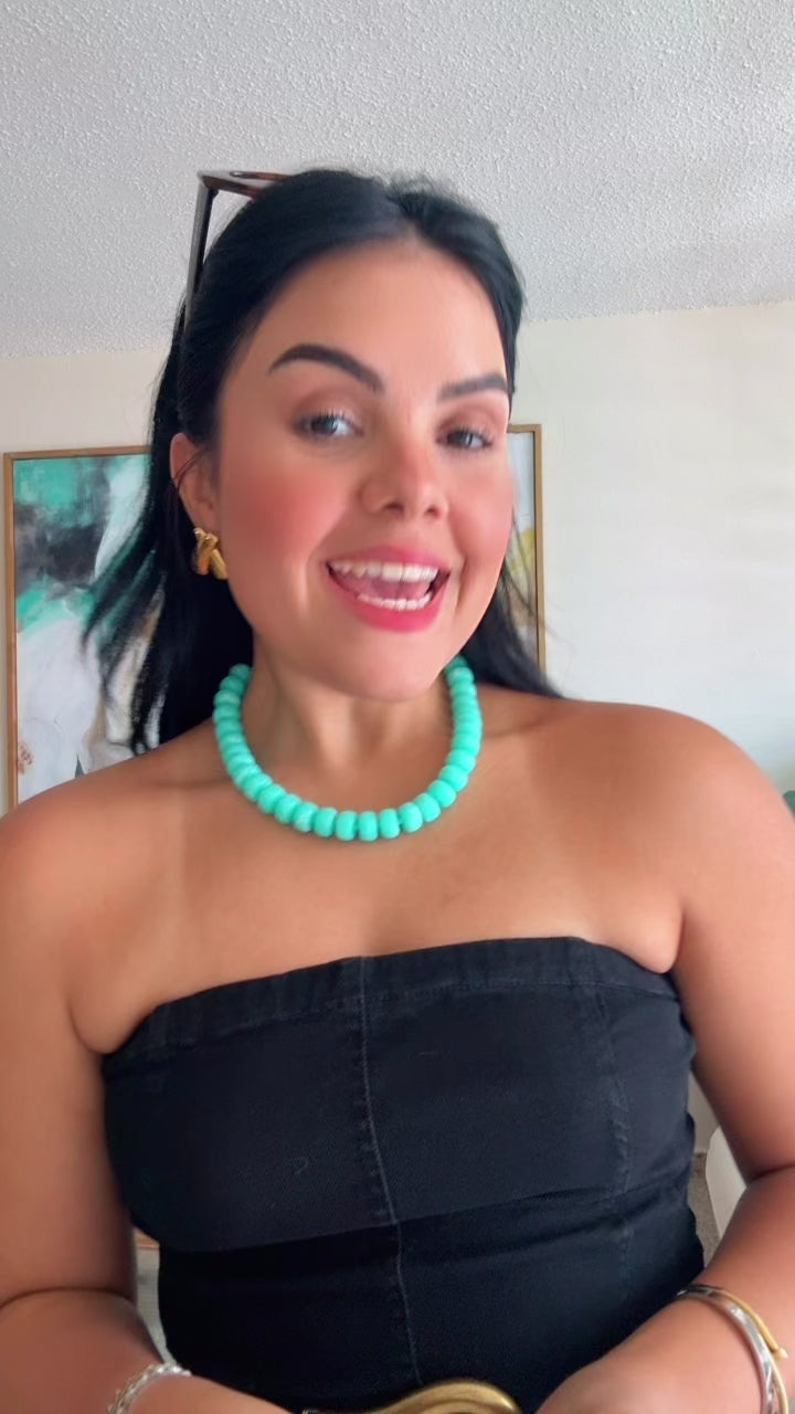 Olivia Brown Stone Beaded Necklace